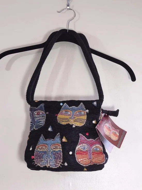 NEW Laurel Burch Fantastic Feline Tapestry Shoulder Bag Boho Whimsy Artsy Cats - Picture 4 of 9